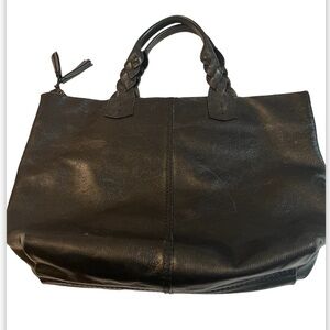 DOONEY & BOURKE FINO LEATHER WARE SATCHEL in BLACK Braided Handle